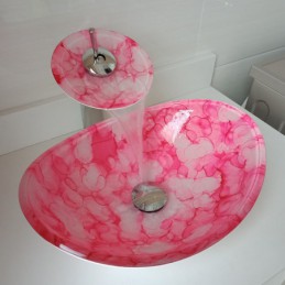 Oval Tempered Glass Sink...