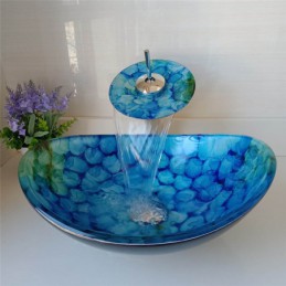 Oval Tempered Glass Vessel...