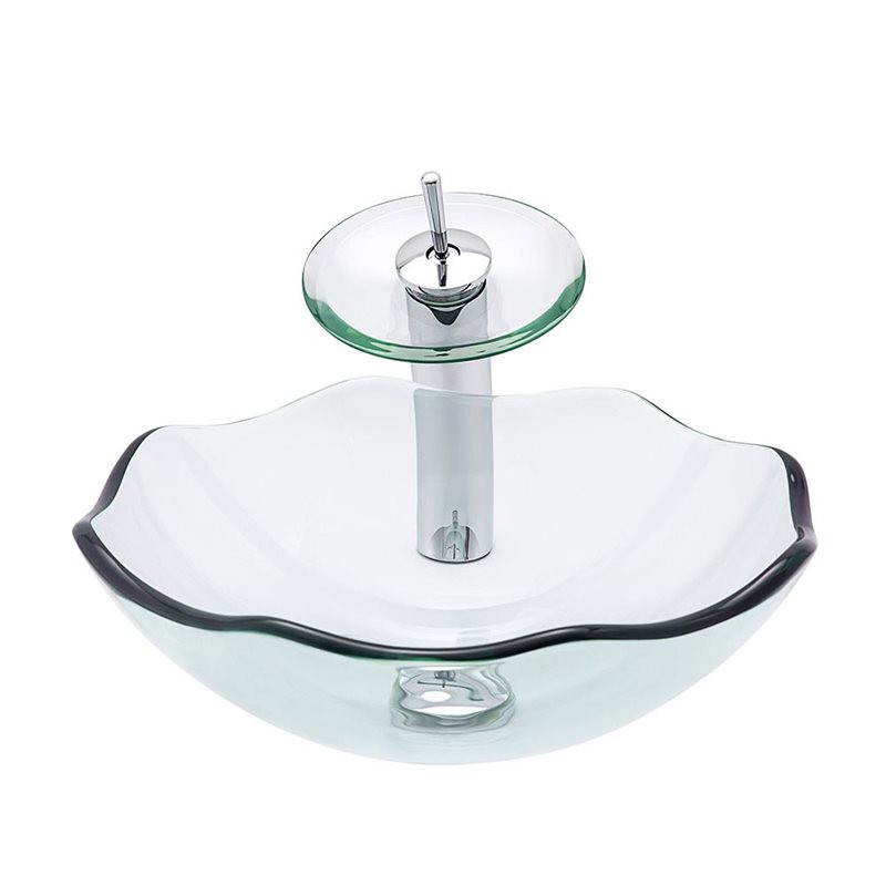 Bathroom Transparent Glass Vessel Sink Mounting Ring 1 5/8