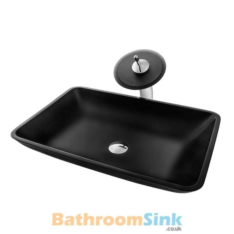 Matte Black Countertop Bathroom Set