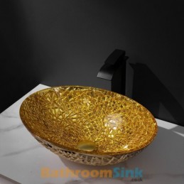 Modern Oval Gold Bathroom...