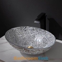 Modern Oval Silver Bathroom...