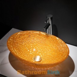 Modern Oval Orange Bathroom...