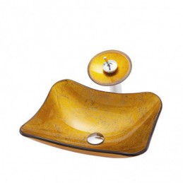 Gold Square Sink and Tap...