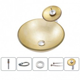 Round Sink and Tap Set Gold...